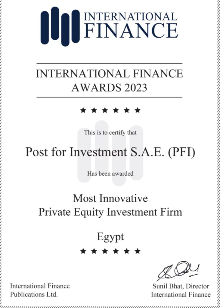 البريد للاستثمار" تقتنص جائزة "شركة الاستثمار المباشر الأكثر ابتكاراً"من مؤسسة International Finance Awards"