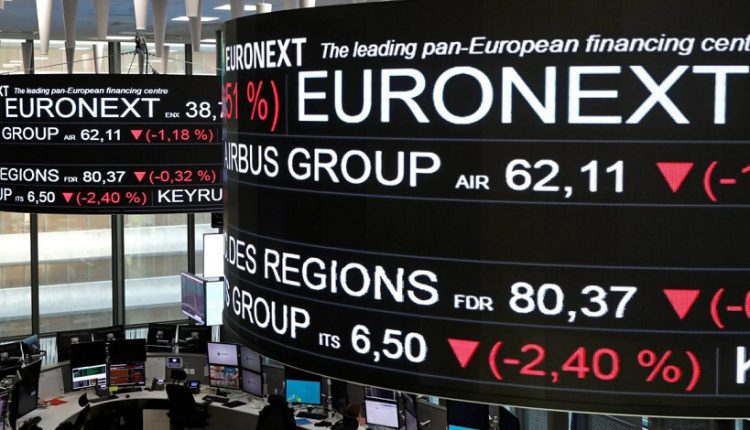 الأسهم الأوروبية تغلق على انخفاض بسبب  التوتر  في الشرق الأوسط.