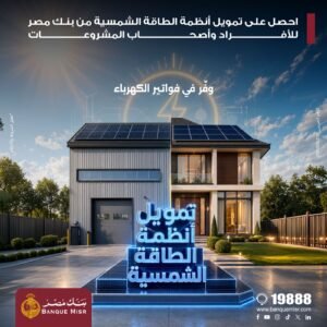 بنك مصر يقدم حلول تمويلية متكاملة لأنظمة الطاقة الشمسية للمنازل والمشروعات